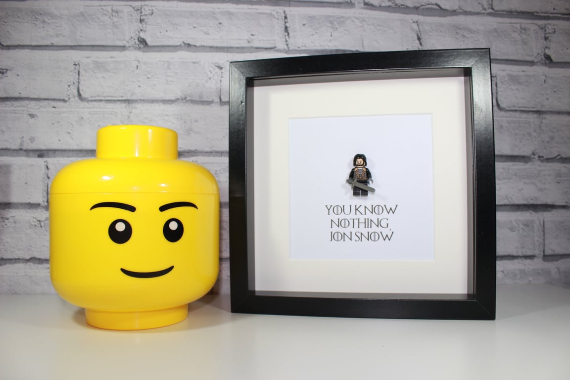 GAME OF THRONES - FRAMED CUSTOM LEGO JON SNOW FIGURE