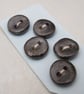5 Small Round Bronze Ceramic Buttons - Image 4