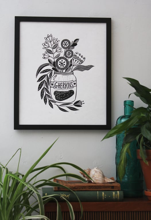 In a Pickle - Limited edition lino print