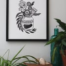 In a Pickle - Limited edition lino print