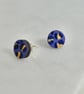 Hand painted colourful leopard print wooden circle ear studs - Image 7