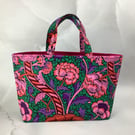 Floral tote bag, Peony shopper, handmade in Sussex
