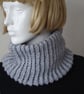 Loom Knitted Neck Warmer In Chunky Light Grey Medium To Large  (A109) - Image 2