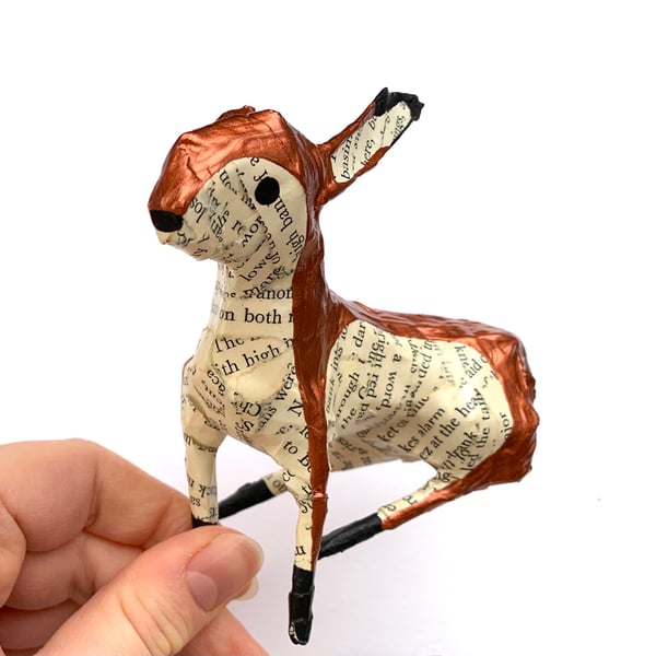 Wonky Copper Hare Paper Model - SALE ITEM READY TO SHIP