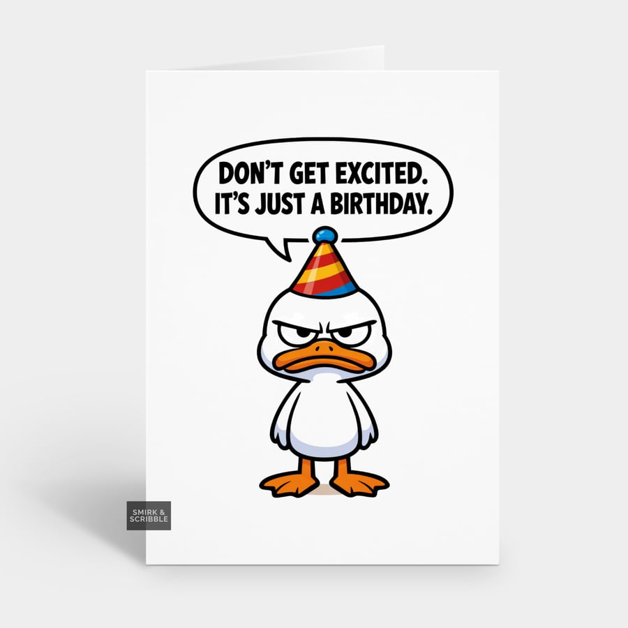 Image of Funny Grumpy Birthday Card For Him Or Her - Get Excited