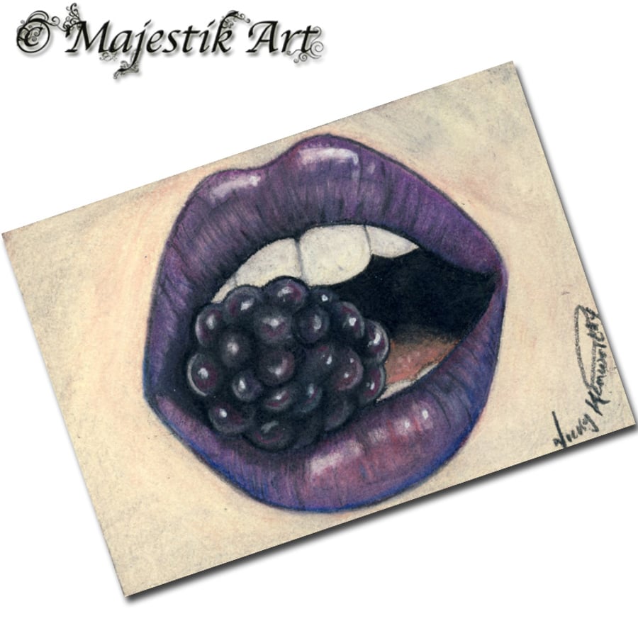 Archival ACEO Rat Print 'Berrylicious' By V Kenworthy