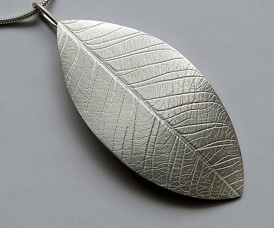 Sterling Silver Leaf Pendant, P1