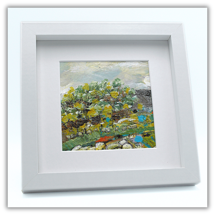 A framed acrylic landscape - Scotland - original landscape - lovely day