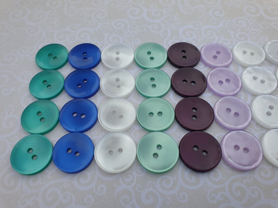 19mm 3 4" Classic Cup Buttons in 7 Colours (sold in 10's)