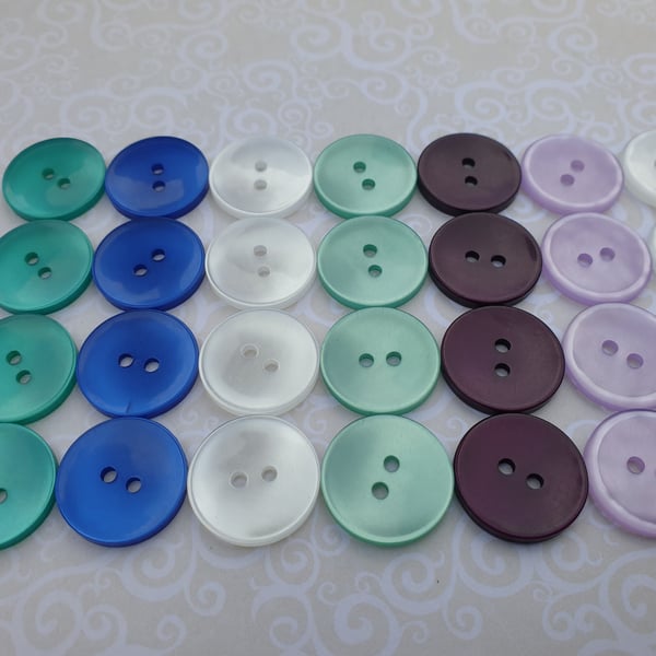 19mm 3 4" Classic Cup Buttons in 7 Colours (sold in 10's)