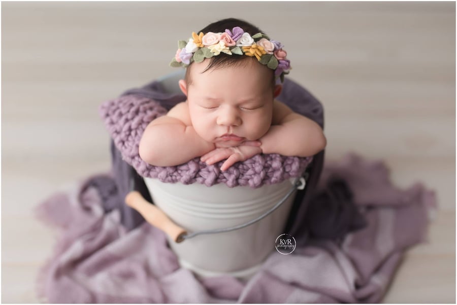 Delicate Roses newborn Headband - Floral Crown, Mini Crown, Christening headband