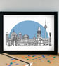 Berlin Skyline Art Travel Print - Image 1