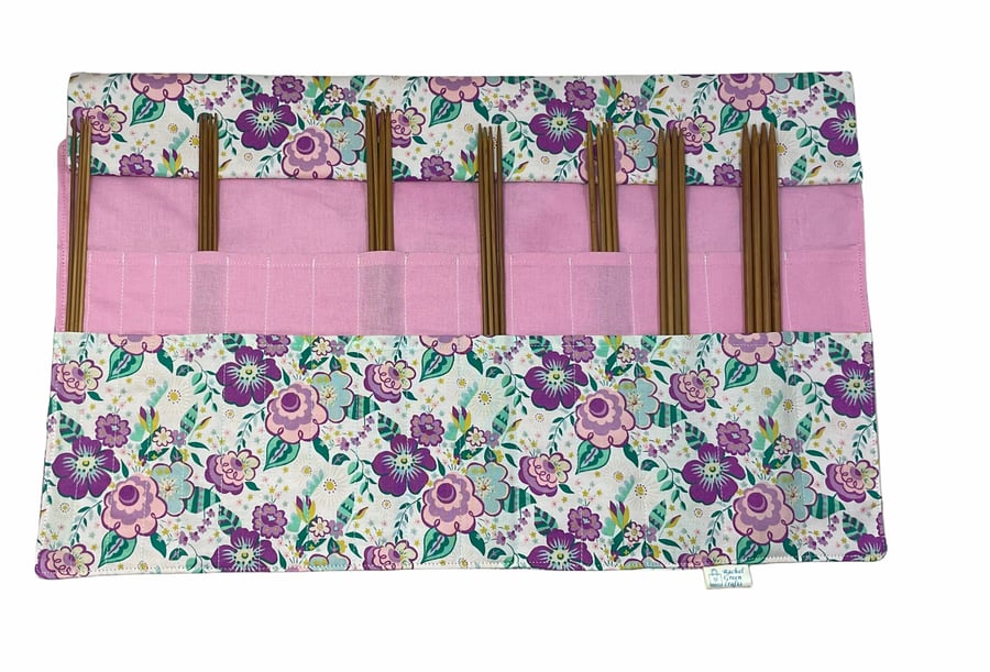 Liberty fabric Floral Double pointed case, DPN knitting needle case, crochet hoo