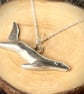 Handmade Recycled Pewter Otter Necklace: Swimming River Animal, Otter Sculpture  - Image 2