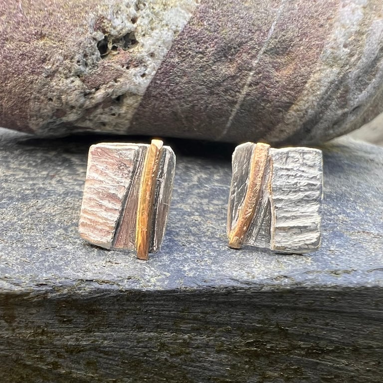 Silver and Gold Coast Inspired Stud Earrings 