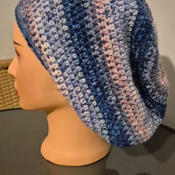 Slouchy beanie great for thicker hair, dreads etc 