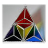 Rainbow Triangles Stained Glass Suncatcher Geometric  