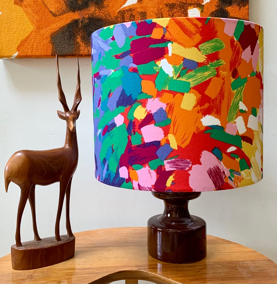 Maximalist Colourful and Vibrant Abstract Rainbow  Lampshade