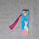 The Goose Hand Painted Wooden Bookmark - Original Acrylic Art