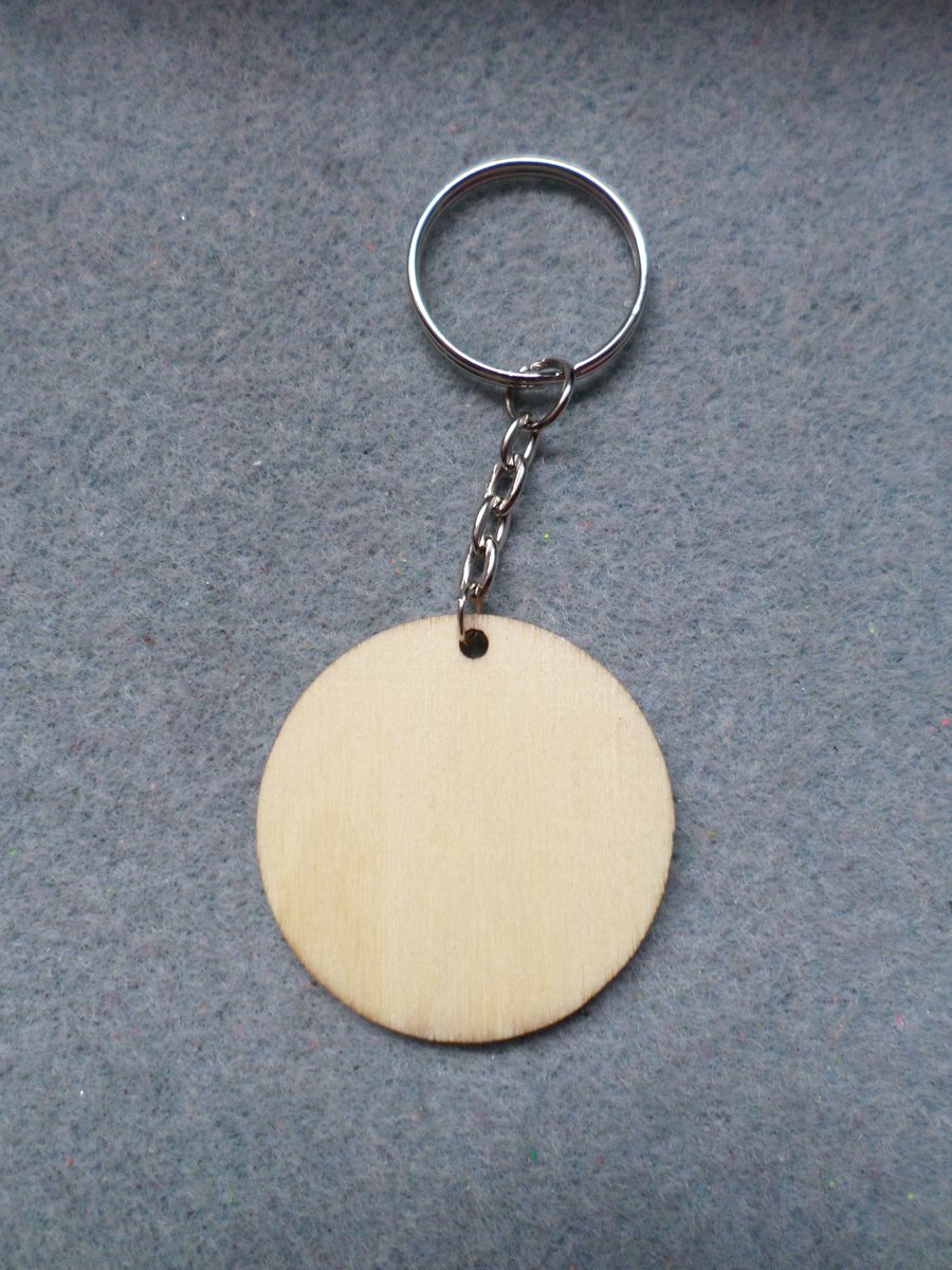5 x Blank Wooden Tag Keyrings - Ready To Decora... - Folksy