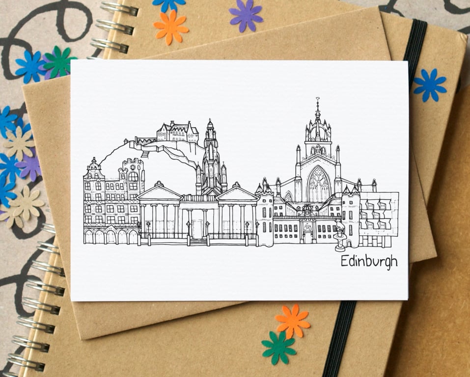 Edinburgh Skyline Greetings Card