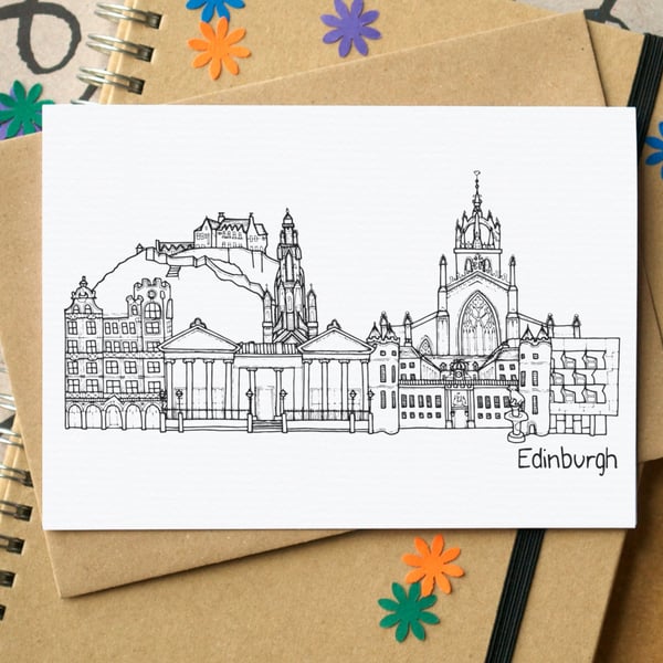 Edinburgh Skyline Greetings Card