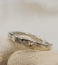 Sterling Silver Organic Ring with 9ct Gold Granule, Mixed Metal Ring - Size N