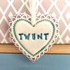 Small Ceramic heart decoration Swear words 