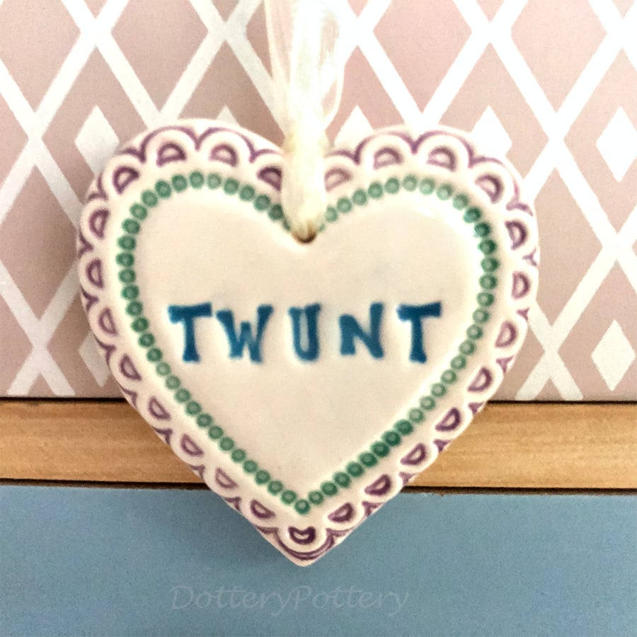 Small Ceramic heart decoration Swear words 