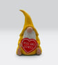 Large Yellow Polymer Clay Gonk Ornament with You Are Loved Heart Message