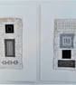 Black Grey Silver White Speckle Geometric Handstitched Small Art Pictures - Image 1
