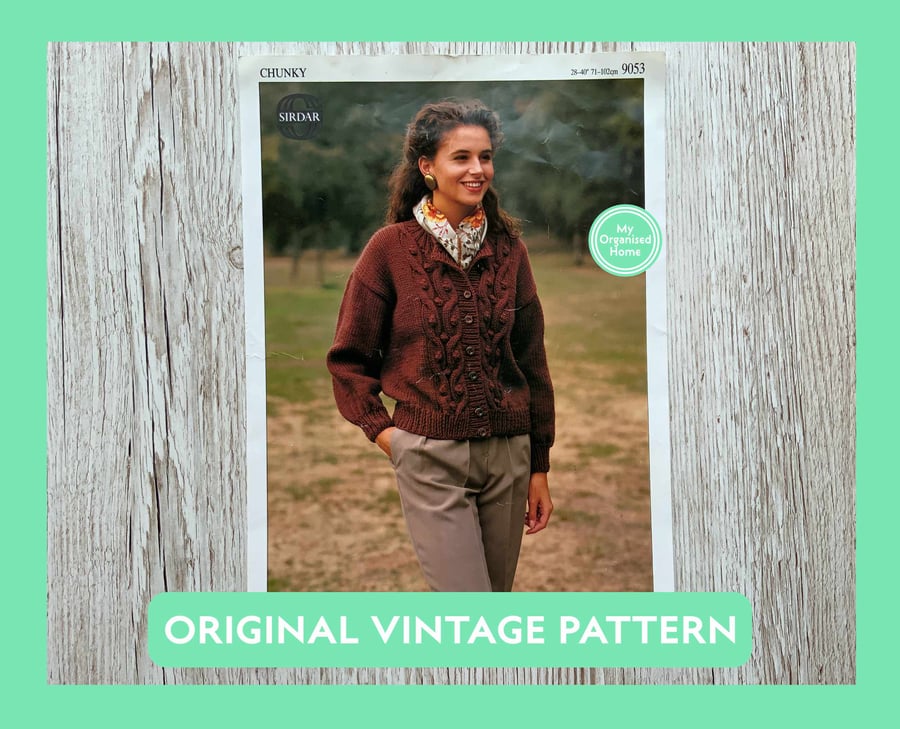 Sirdar 9053 vintage sweater jumper knitting pattern, 1980s, ORIGINAL PATTERN