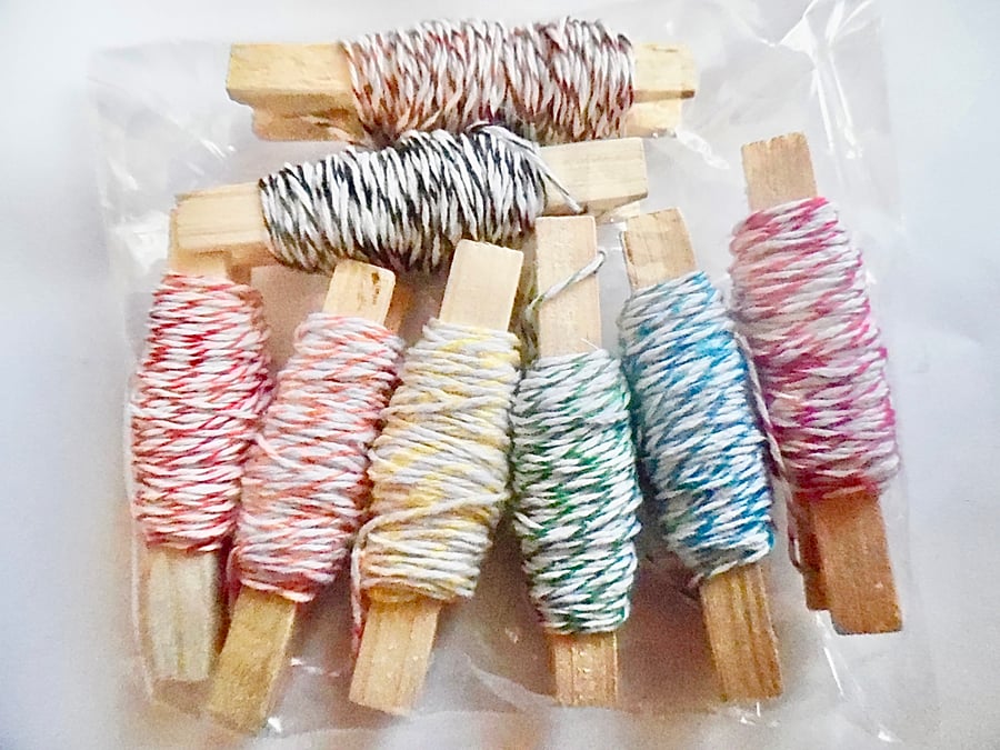 40mts  Assorted colours Fine  Bakers Twine 