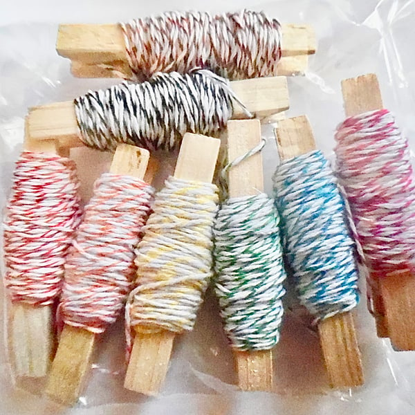 40mts  Assorted colours Fine  Bakers Twine 
