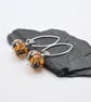 leopard print lampwork glass earrings - Image 2