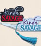 Kinda Savage Bookmark - Funny Embroidered Reading Accessory