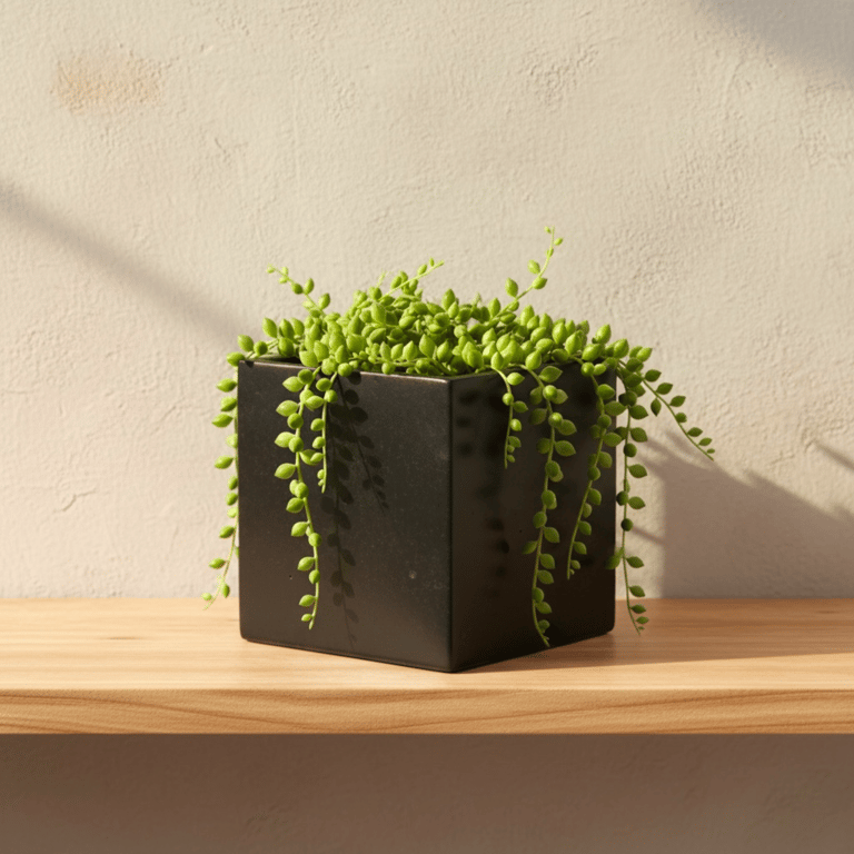 Black square 10 cm plant pot for indoor houseplants handmade planter