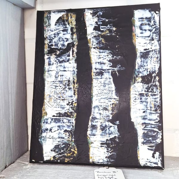 Original Painting "Cardinham Birches no.2" - small canvas artwork
