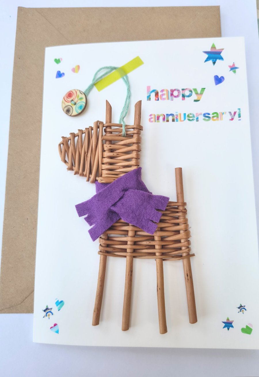 Willow llama anniversary card