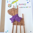 Willow llama anniversary card