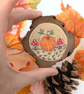 Pumpkin hand-painted log slice magnet  - Image 1