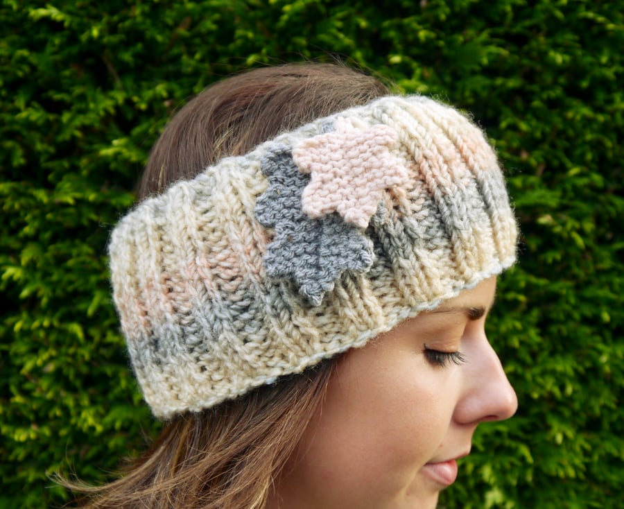 Oak Leaf Ear Warmers, Spring Headband