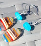 Surfite & Blue Seaglass Earrings Sterling Silver Wire-Wrapped Jewellery Gift - Image 4