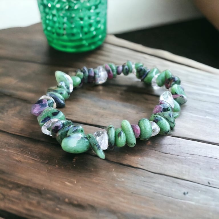 Meditation and manifestation bracelet with ruby zoisite