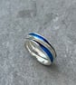 Enamel Stack Ring, freeform stack ring, blue enamel ring, size, ocean, enamel,  - Image 2