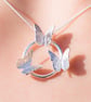 Dancing Butterflies Pendant, Handcrafted Sterling silver necklace for her - Image 5