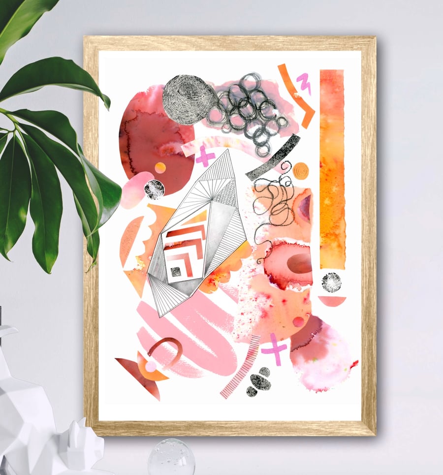 Abstract Collage Fine Art Print, Free UK Delivery