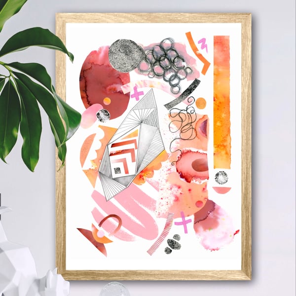 Abstract Collage Fine Art Print, Free UK Delivery