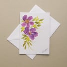 hand painted floral greetings card ( ref FA29 A1 )