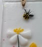 Bumblebee suncatcher, fused glass hanger, birthday gift, floral glass art.  - Image 6